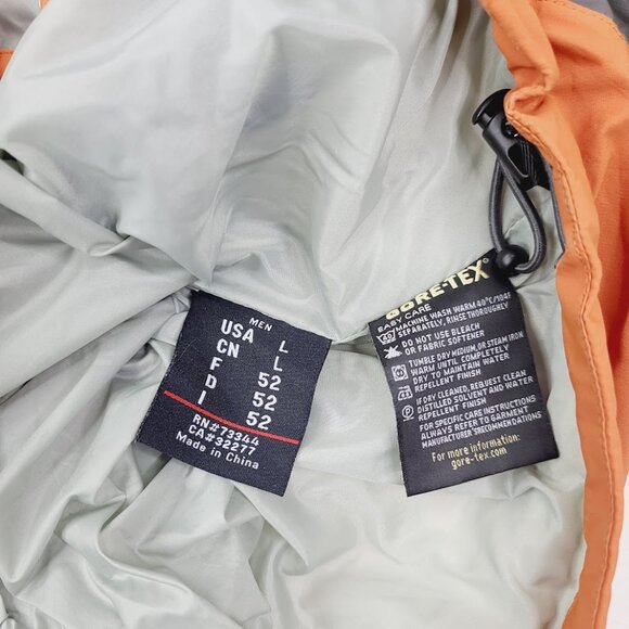 Marker Men's Orange Grey Gore-Tex Long Sleeve Full Zip Windbreaker Jacket Size L - Picture 10 of 15